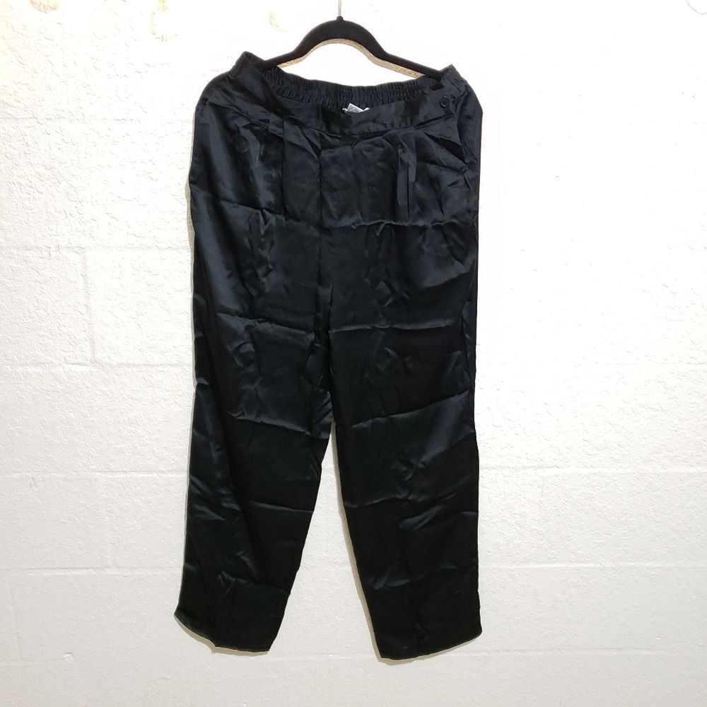 Neiman Marcus 100% Silk Black High Waisted Pants Size 8 - Picture 5 of 5